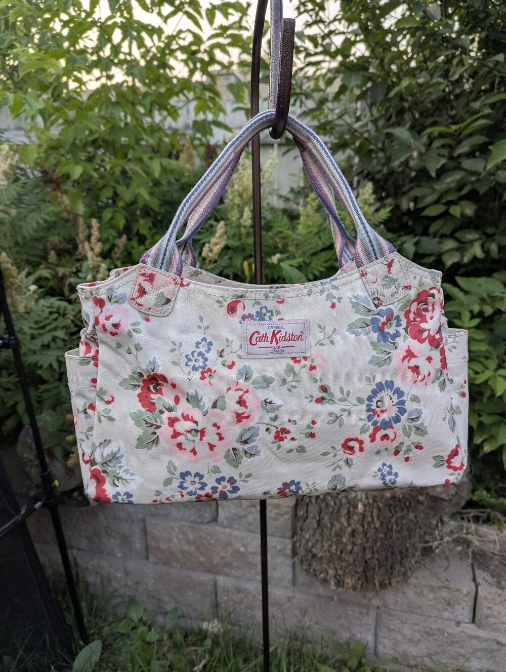 Cath Kidston Cream Floral Coated Canvas Tote Bag Vintage Cottagecore